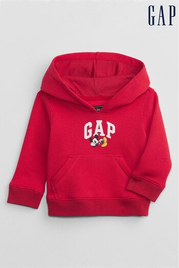 Gap Red Disney Mickey Mouse Graphic Logo Hoodie (K26548) | £20