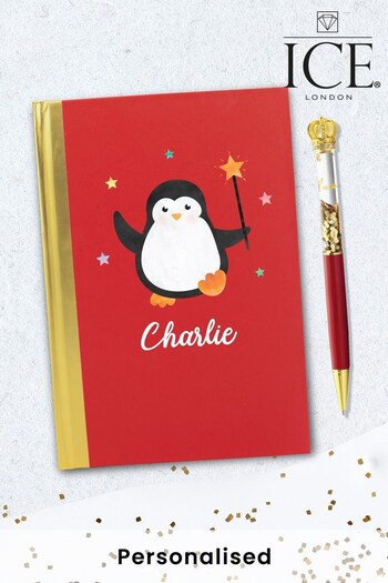 Personalised A5 Penguin Notebook and Pen by ICE London (K26568) | £15