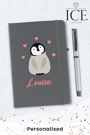 Personalised A5 Penguin Notebook and Pen by ICE London (K26569) | £13