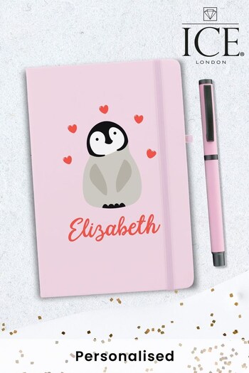 Personalised A5 Penguin Notebook and Pen by ICE London (K26570) | £13
