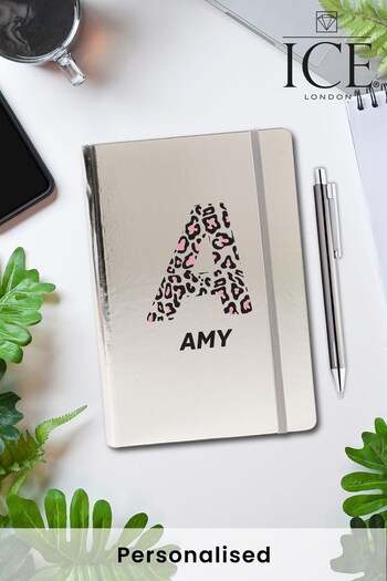 Personalised Name and Initial A5 Metallic Hardback Notebook and Pen by ICE London (K26573) | £14
