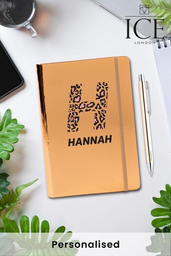 Personalised Name and Initial A5 Metallic Hardback Notebook and Pen by ICE London (K26579) | £14