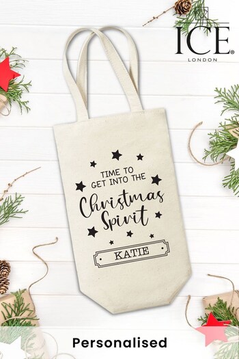 Personalised Fairtrade Certified Christmas Spirit Bottle bag by Ice London (K26585) | £10