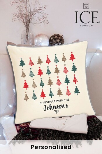 Personalised Fairtrade Certified Christmas Tree Cushion Cover by Ice London (K26589) | £12