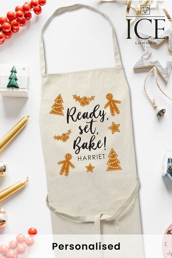 Persoanlised Christmas Ready Set Bake Apron by Ice London (K26599) | £20