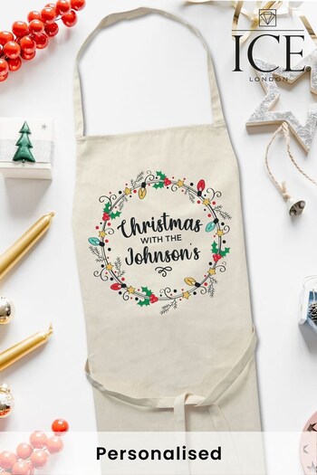 Persoanlised Christmas Wreath Apron by Ice London (K26600) | £20