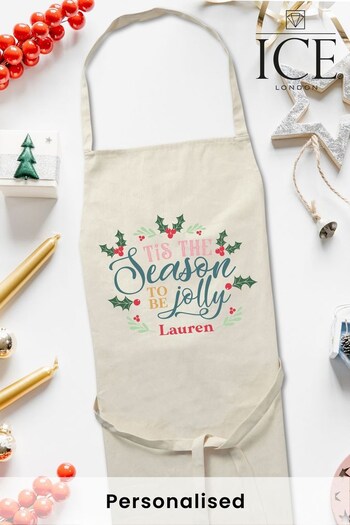 Persoanlised Christmas Tis The Season To Be Jolly Apron by Ice London (K26604) | £20