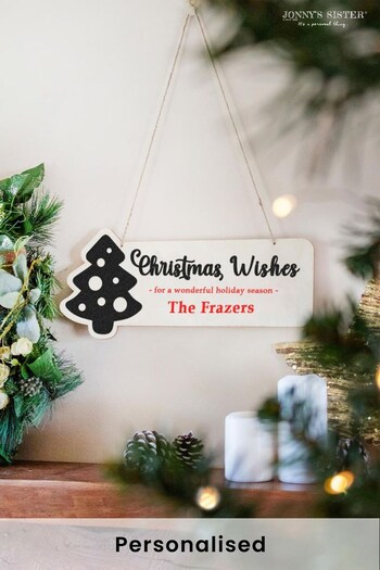 Personalised Wooden Christmas  Hanging Sign by Jonny's Sister (K26615) | £23