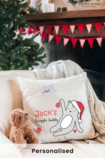 Personalised Christmas Bear Pocket Cushion by Jonny's Sister (K26617) | £27