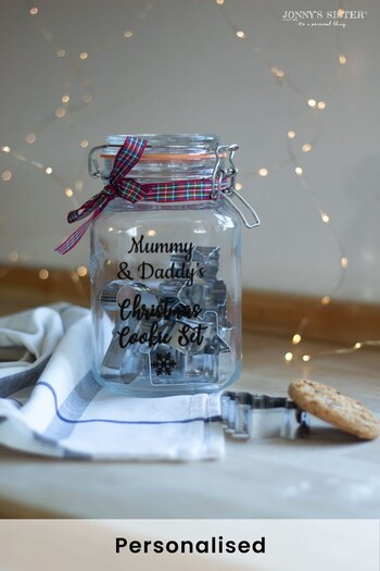 Personalised Large Jar With Christmas Cookie Cutters by Jonny's Sister (K26620) | £31