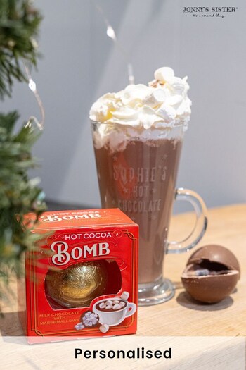 Personalised Christmas Hot Chocolate Glass with Chocolate Bomb by Jonny's Sister (K26652) | £28