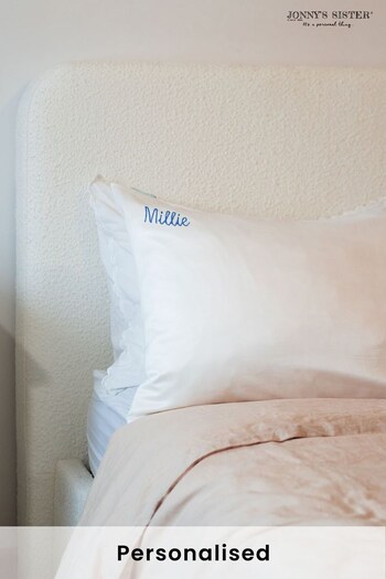 Personalised Embroidered Silky Satin Pillowcase by Jonny's Sister (K26683) | £38