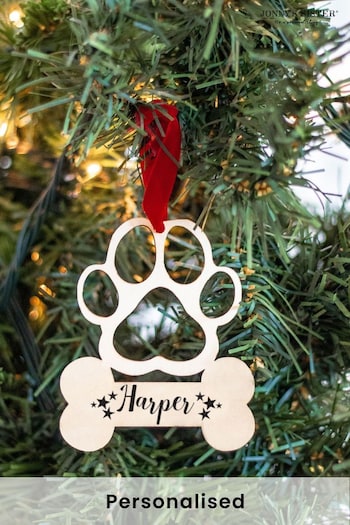 Perosnalised Paw Memorial Christmas Tree Ornament by Jonny's Sister (K26717) | £12