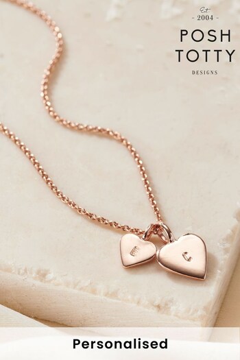 Personalised Mother And Baby Heart Charm Necklace by Posh Totty (K26763) | £49