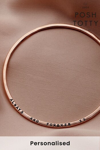 Personalised Message Bangle by Posh Totty (K26772) | £95