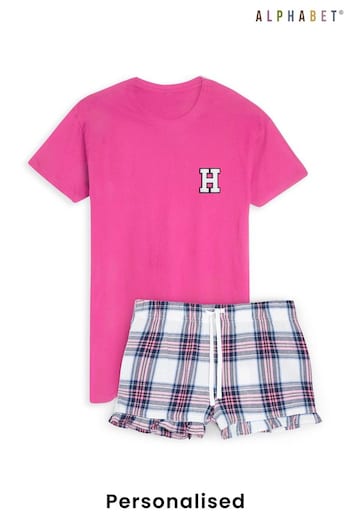 Personalised Womens Monogram Pyjama Shorts Set by Alphabet (K27115) | £29