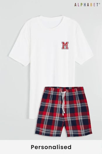 Personalised Mens Monogram Pyjama Shorts Set by Alphabet (K27120) | £29