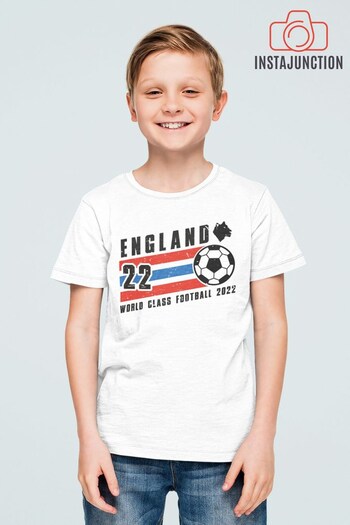 Instajunction White England Lionesses Football Championship Kid's T-Shirt (K27125) | £18
