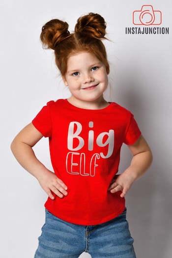 Instajunction Red Big Elf Christmas Kid's T-Shirt (K27193) | £18