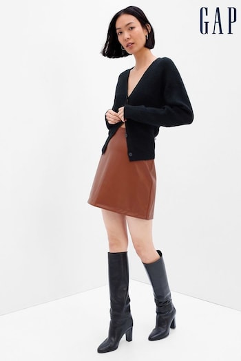 Gap Brown Faux-Leather Mini Skirt (K27321) | £45