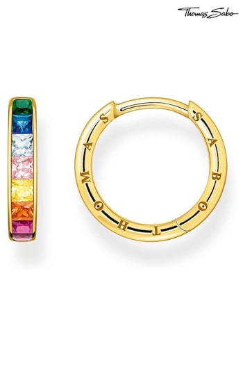 Thomas Sabo Gold Plated Rainbow Heritage Hoop Earrings (K27441) | £198
