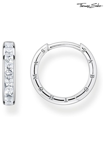 Thomas Sabo Sterling Silver Classic Hoop Earrings with CZ Stones (K27462) | £139