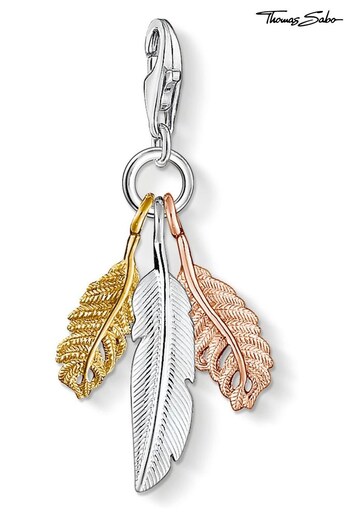 Thomas Sabo Sterling Silver - Classic 3 Colour Feathers Charm (K27474) | £49