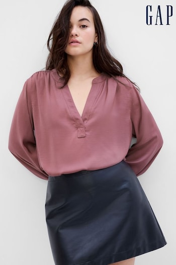 Gap Pink Twill V-Neck Top (K27510) | £25