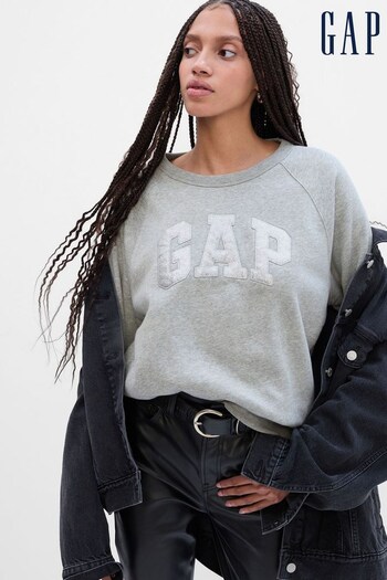 Gap Grey Glitter Logo Crew Neck Sweatshirt (K27593) | £30