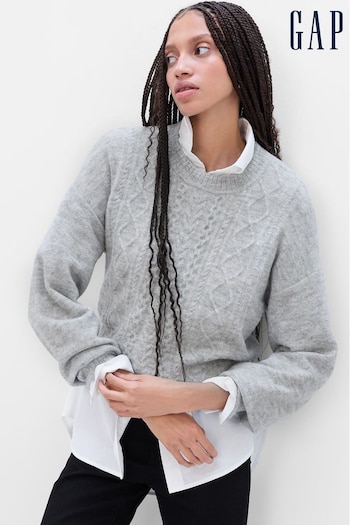 Gap Grey Forever Cosy Cable Knit Jumper (K27673) | £40