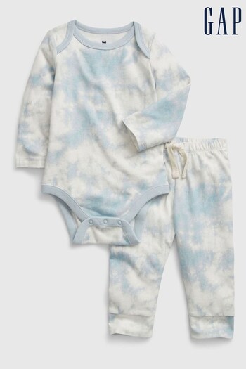 Gap Light Blue Baby Bodysuit & Leggings Set (K27685) | £15