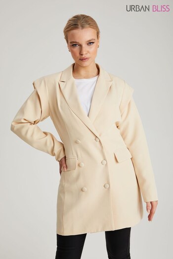 Urban Bliss Neutral Power Shoulder Blazer Dress (K27913) | £50