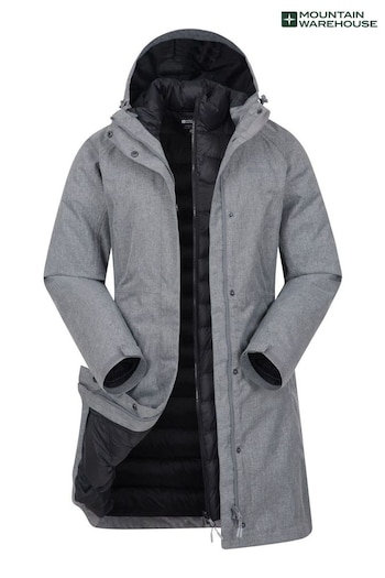 Mountain Warehouse Grey Alaskan 3 in 1 Long Jacket (K28298) | £175