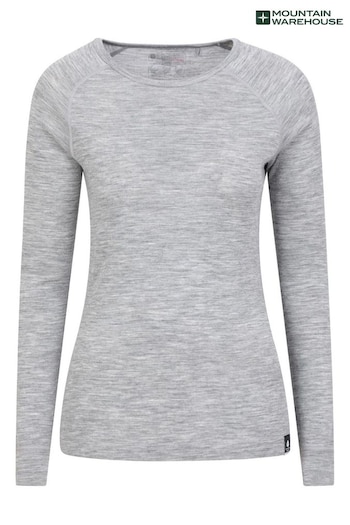 Mountain Warehouse Grey Merino Long Sleeved Thermal Top - Womens (K28315) | £48