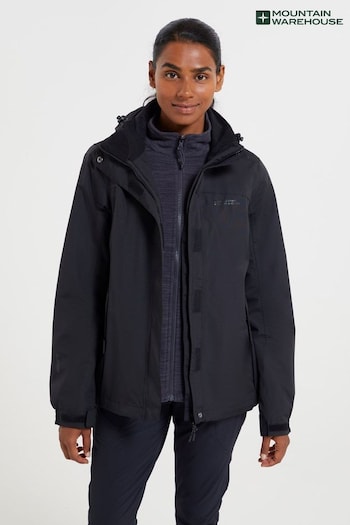 Mountain Warehouse Black Fell 3 in 1 Water-Resistant Jacket - Womens (K28351) | £64
