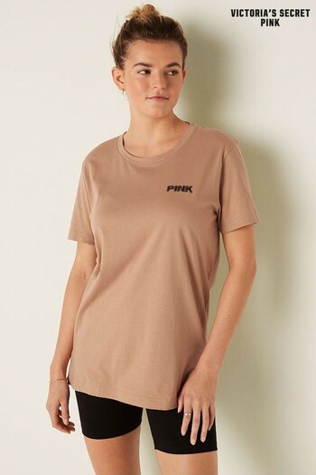 Victoria's Secret PINK Mocha Latte Brown Short Sleeve T-Shirt (K28418) | £30