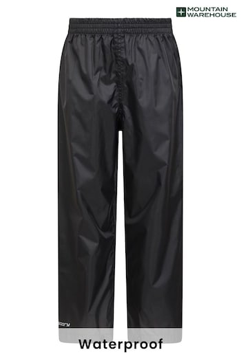 Mountain Warehouse Black Pakka Waterproof Over Trousers - Kids (K28470) | £23