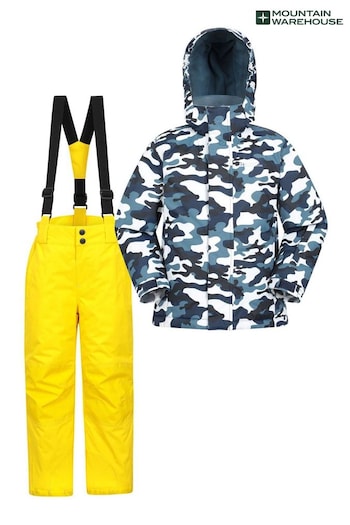 Mountain Warehouse Green Camo Ski Jacket And Trouser Set - Kids (K28501) | £88