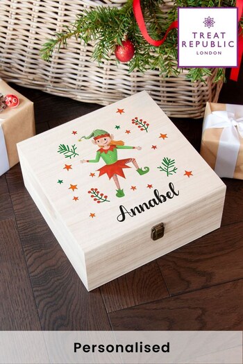 Personalised Playful Elves Christmas Eve Box by Treat Republic (K28857) | £30