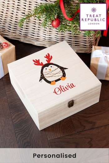 Personalised Festive Penguin Christmas Eve Box by Treat Republic (K29005) | £30