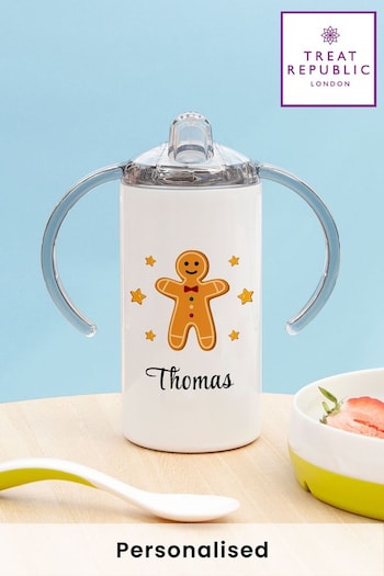 Personalised Gingerbread Kids Sippy Cup by Treat Republic (K29008) | £14