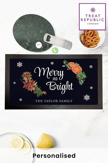 Personalised Christmas Clementine Bar Mat by Treat Republic (K29025) | £22