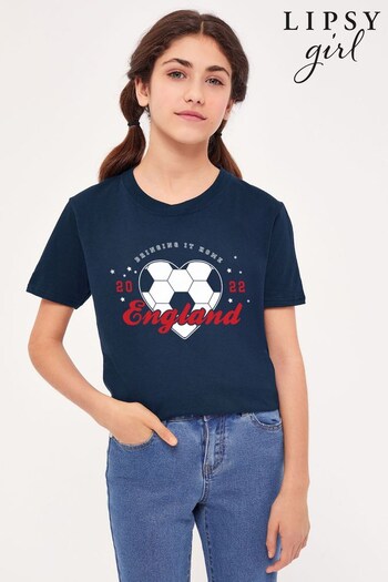 Lipsy Navy World Cup 2022 Bringing It Home Kids T-Shirt (K29356) | £18