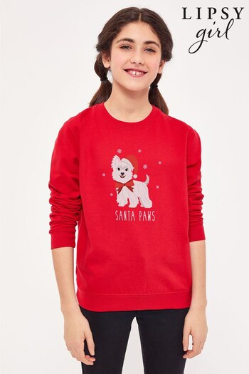Lipsy Red Lipsy Westie Christmas Kid's Sweatshirt (K29363) | £23