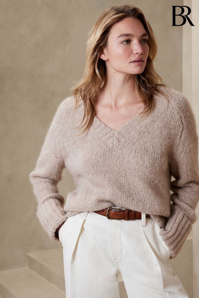 Banana republic v on sale neck sweater women's
