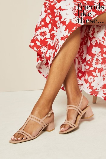 Games & Puzzles Nude Wide FIt Block Strappy Low Heel Sandal (K29486) | £27