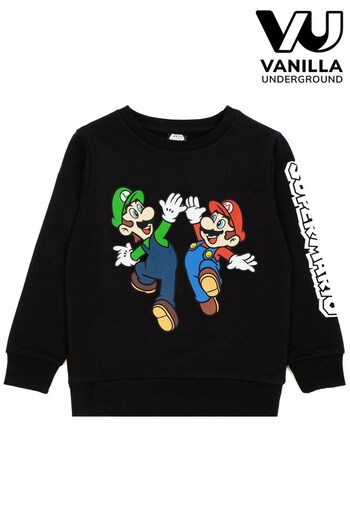 Vanilla Underground Black - Mario & Luigi Boy's Character Sweatshirt (K29551) | £20