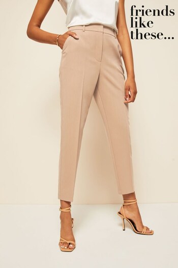Tops & T-Shirts Neutral Camel Tailored Straight Leg Trousers (K29565) | £27