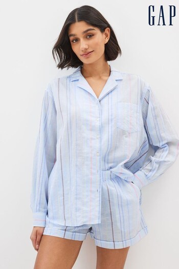 Gap Blue Stripe Long Sleeve Pyjama Top (K29632) | £25