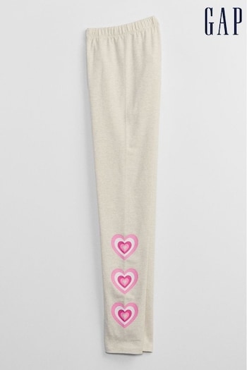 Gap Cream Hearts Print Leggings (K29836) | £10